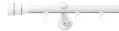 Produktbild von SN Deco Gardinenstange Innenlauf Nantes, 19 mm, 1-läufig, Stahl, Komplett-Set mit Ringen, Profilträger, 200 cm, weiß