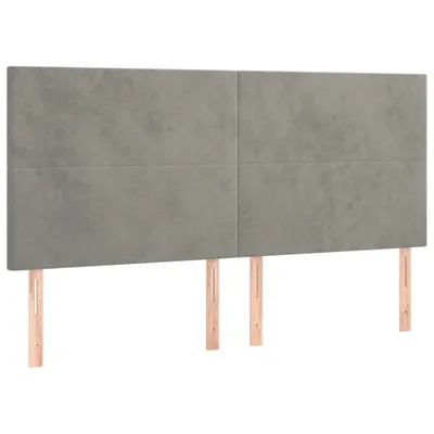 Produktbild von Kopfteil Hellgrau 200 x 5 x 118/128 cm Samt