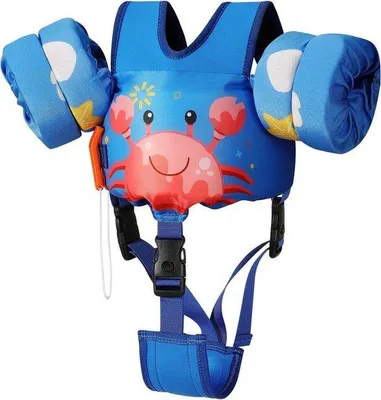 Productafbeelding van Famanu zwemvest voor baby's en peuters - Blauw met krabbenprint, maat S