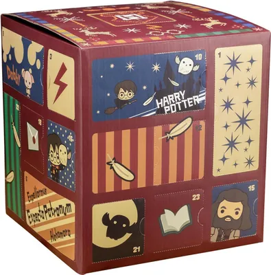 Produktbild von Paladone Würfel-Adventskalender Harry Potter Adventskalender mit 24 Geschenken | Enthält Gegenstände wie Zauberstäbe und ikonische Figuren, Farbe (PP6239HP)