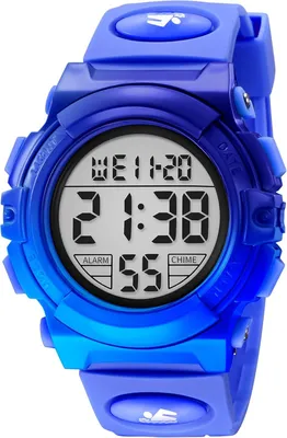Produktbild von Digital Uhren für Kinder Jungen - 50 M Wasserdicht Sports Outdoor Silikon Armbanduhr mit Wecker/Stoppuhr/LED-Licht/Stoßfest/Datum,Elektronische