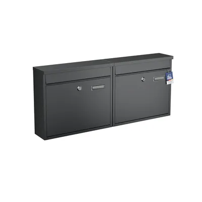 Produktbild von BASI - Briefkasten - SET - 2x BK 360M - Stahl matt anthrazit - 2x2170-0902