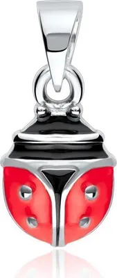 Produktbild von Kinder Anhänger aus rhodiniertem Silber Schwarz Rot
