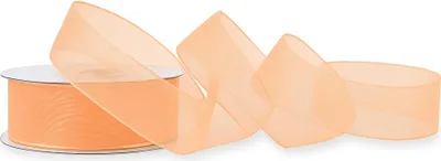 Produktbild von Organzaband 25mm x 25m Rolle Apricot