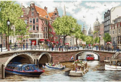 Produktbild von Luca-S Kreuzstich Set "Gold Collection Amsterdam", Zählmuster, 47,5x32cm