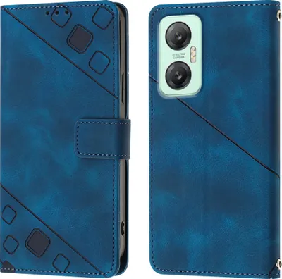 Produktbild von Hülle für Infinix Hot 20 5G X666/X66B Prägung Flip Leder Brieftasche Schutzhülle mit Ständer Blau