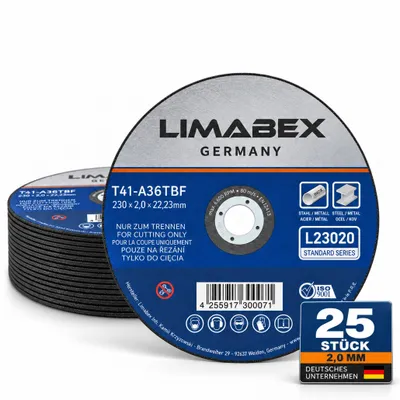 Produktbild von Trennscheiben 230 x 2.0 mm Metall Stahl Edelstahl INOX Rohre Profile Träger Bleche Stangen 25 Stück