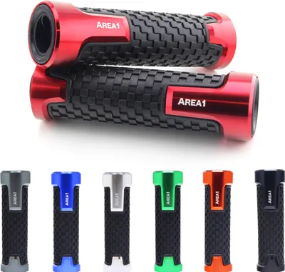 Produktbild von Area1 universal Motorrad Griffe Motorroller Lenkergriffe Griffgummis 2 Stück 1x 22mm + 1x 24-25mm (7/8 / 1 Zoll) kompatibel mit BMW Honda (11-R)