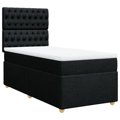 Produktbild von Boxspringbett mit Matratze Schwarz 100x200 cm Stoff