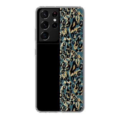 Produktbild von MuchoWow® Handyhülle Schutzhülle Hülle für Samsung Galaxy S21 Ultra Pantherdruck - Gold - Pelz Silikon Softcase Handy Hülle - Mobiltelefon