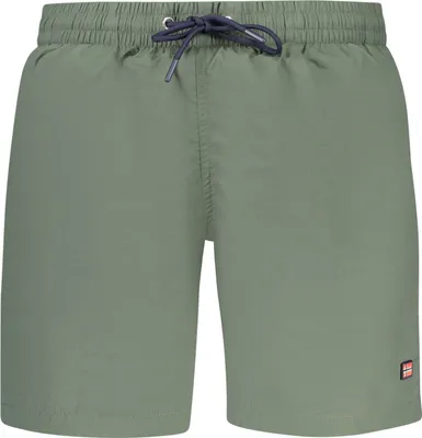 Produktbild von Grüne Herren-Badeshorts mit Kontrastdetails und elastischem Bund