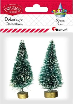 Produktbild von Weihnachtsschmuck Weihnachtsbäume mit Sockel Kunststoff 2 Stück Titanum