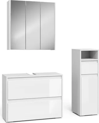 Produktbild von Badmöbel-Set Vicco Majest Weiß Hochglanz 3 Teile, Model 59165