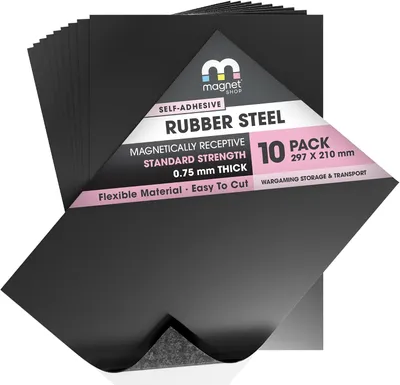 Productafbeelding van A4 Zelfklevend Rubber Staal Ferro Sheet - Magnetisch Ontvangend Oppervlak (10 Vellen)