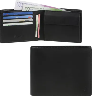 Produktbild von Esquire Geldbörse SLIM Herren schwarz Leder dünn flach Portemonnaie 8KF 2297-11-00