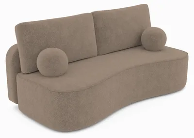 Produktbild von Sofa ROTONDO mit Schlaffunktion, Schlafsofa, Wohnzimmersofa, Couch, Soffa, Bettsofa, Bucle-Stoff – Beige ANTHOLOGY 4