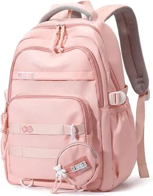 Produktbild von Schulrucksack Mädchen – Wasserdichter Rucksack – mit großem Fassungsvermögen – 31x16x47 cm - Leichte Schultasche – Für Mädchen und Jungen – Rosa