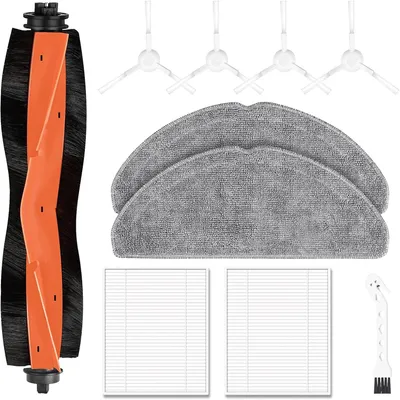 Produktbild von 10 Stück Zubehörset für Xiaomi S20 Saugroboter, Ersatzteile 1 Hauptbürste 2 Wischpad 2 HEPA Filter 4 Seitenbürste 1 Reinigungszubehör