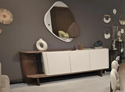 Image de Buffet blanc avec miroir Bois Meubles élégants