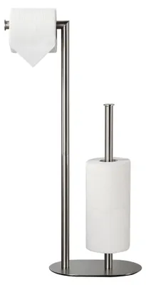 Produktbild von Stehender Toilettenpapierhalter aus gebürstetem Nickel und Edelstahl