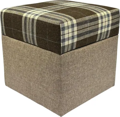 Zdjęcie produktu dla Pufa otwierana LOBOX 40x40 cm plecionka dwukolorowa ze schowkiem siedzisko klasyczne do salonu jasno brązowa