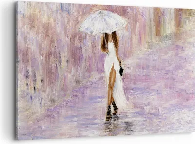 Produktbild von Bild auf Leinwand - Leinwandbild - Frau Regenschirm - 100x70cm - Wand Bild - Wanddeko - Wandbilder - Leinwanddruck - Bilder - Kunstdruck - Wanddekoration - Leinwand bilder - Wandkunst - AA100x70-3822