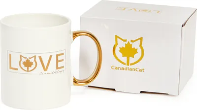 Produktbild von CanadianCat LOVE Tasse · 330ml · White & Gold Limited Edition