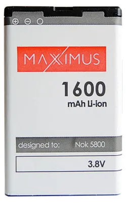 Zdjęcie produktu dla Bateria Maxximus Do Nokia 5800, 5230, C3, N900, X6 16Gb 1600Mah