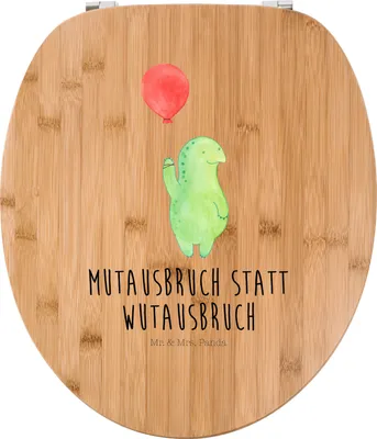 Produktbild von Mr. & Mrs. Panda WC Brille Schildkröte Luftballon - Transparent - Geschenk, klo deckel, Sitz, Motivationsspruch, WC-Sitz, Schildkröten, Toilettendeckel, mutig