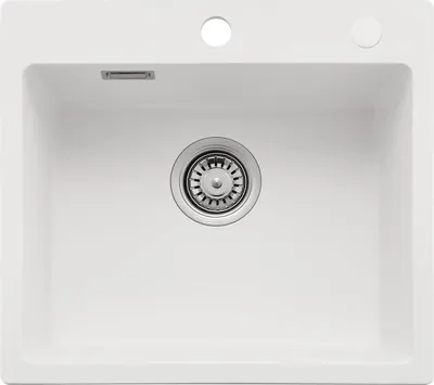 Produktbild von Cecipa MAX Spülbecken weiß Granitspüle Einzelbecken 50x45 cm, bruchfest, einfache Montage, für 50er Unterschrank