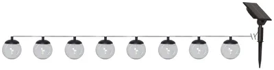 Image de Guirlande lumineuse solaire à LED « Globe », 8 pièces, blanc/noir