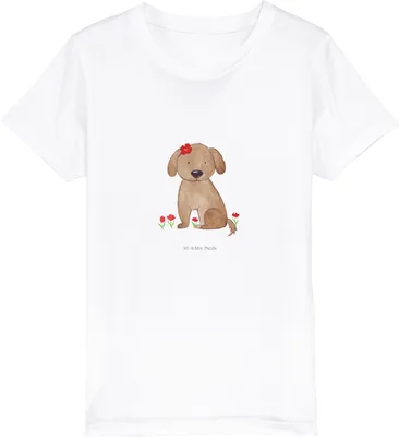 Produktbild von Mr. & Mrs. Panda Kleinkinder T-Shirt Hund Dame 12-14 Jahre (152/164) - Weiß - Geschenk, Hunde, Hundeliebe, Bio Kinder, Sprüche, Kurzarm, Teenager, Kindershirt, Baumwoll