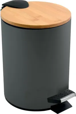 Produktbild von Spirella Kosmetikeimer 5 Liter Edelstahl mit Absenkautomatik und Inneneimer "Adonis" Badezimmer Mülleimer Softclose Abfalleimer Anthrazit