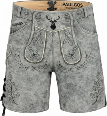 Produktbild von PAULGOS Herren Trachten Lederhose Kurz - HK5 ANTIK - Echtes Leder - in 3 Farben erhältlich - Größe 44 - 60