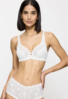 Imagen del producto de Triumph Amourette, encaje floral, copa suave, blanco, con aros, estampado, para mujer, estampado floral