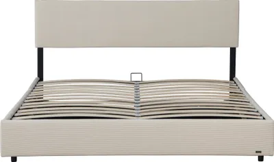 Produktbild von Polsterbett 'Juva' Cord mit Lattenrost 180x200 cm Beige