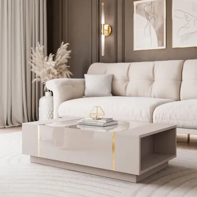 Produktbild von YOURHOUSE24 Couchtisch ONYX Kaschmir (Ausführung: Ohne Füße)