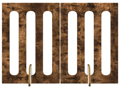 Produktbild von Faltbarer Haustierzaun 2 pcs Geräucherte Eiche Holzwerkstoff