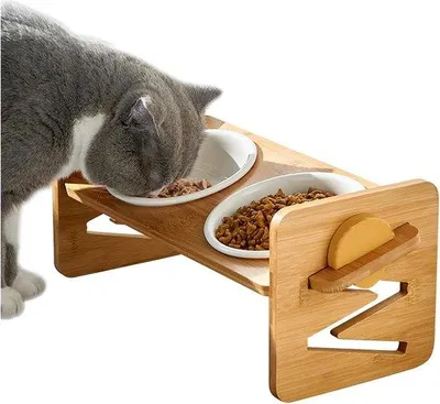 Immagine prodotto di Ciotola in Vetroceramica per gatti e cani di piccola taglia con 2 incavi