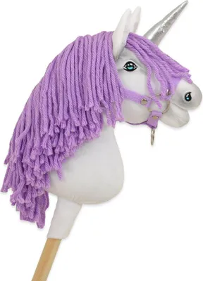 Image de Cheval à bâtons Licorne sur un bâton Cheval à bâtons jouet fait main et antiallergique, sûr