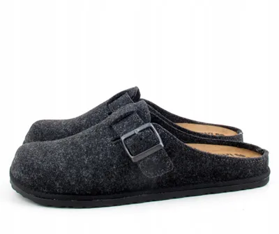 Produktbild von INBLU SI000024 Herren Filzpantoffeln Leder-Innensohle Grau