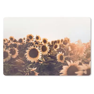 Produktbild von MuchoWow® Schreibtischunterlage Sonnenblumen - Feld - Sonnenuntergang - Blumen - Gelb 60x40 cm - XXL Mauspad - Großes Mauspad