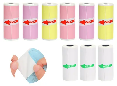 Productafbeelding van Zelfklevend Thermopapier Set - 9 Rollen voor Mini-Druckers en Foto's, 57x25mm