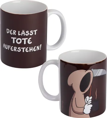 Produktbild von Ralph Ruthe Tasse - Der lässt Tote auferstehen! Kaffeetasse Becher aus Keramik Schwarz 320 ml