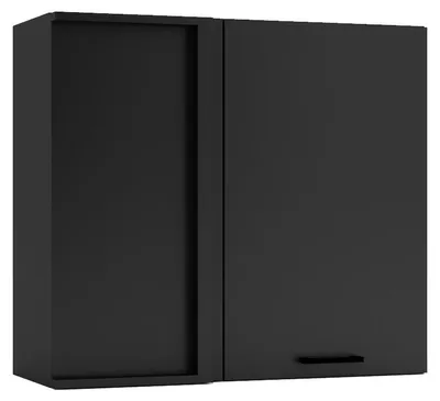 Produktbild von Küchenhängeschrank 80 cm - Graphit - Eck-Hängeschrank - Soft-Close-System - Küchenschrank - Universelle Frontmontage