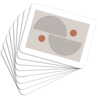 Produktbild von MG Design Set aus 8 Kork-Platzsets - Abstract Geometry 2 - 30 x 40 cm - hitzebeständig & abwischbar, mit Korkrückseite