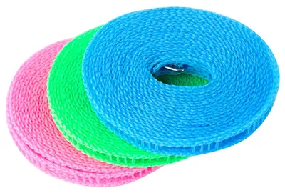 Produktbild von Wäscheleine - Winddicht und rutschfest - Für Innen- und Außenbereich - 3 Rollen à 5 Meter