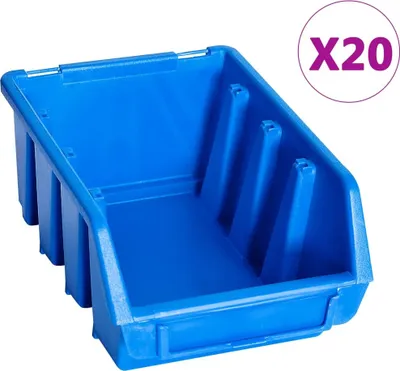 Obrázok produktu pre Stohovacie úložné nádoby 20 ks modré plastové