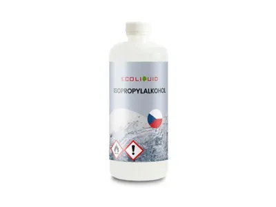 Obrázek produktu pro Ecoliquid Isopropylalkohol 99,9% IPA 0,5 l; Odmašťuje, čistí, dezinfikuje; Zdravotnictví, veterina, domácnost, 3D tisk, detailing, kosmetika, průmysl