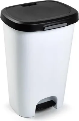 Produktbild von PlasticForte Treteimer - weis - Eimer mit Deckel - 50 l